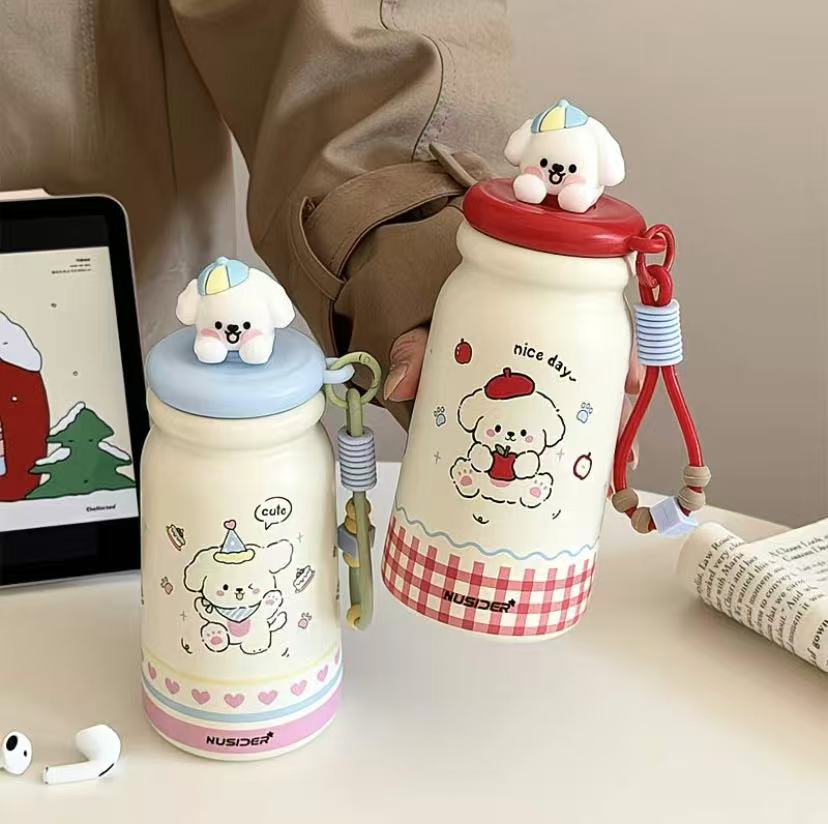 Nusider新款保温杯高颜值女生316不锈钢学生便捷可爱吸管水杯ins